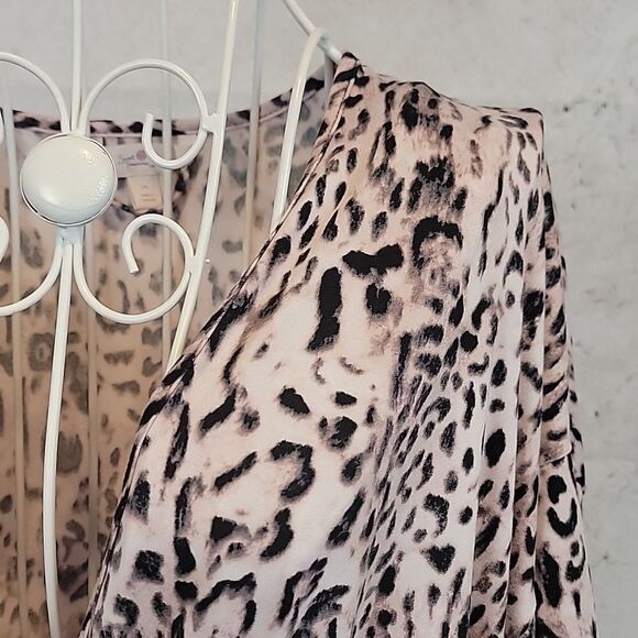 Secret Treasures robe lightweight pink leopard print Women's Size L - Picture 4 of 11
